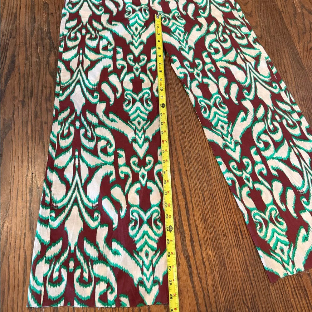 Zara Women's Brown and Teal Patterned Pants